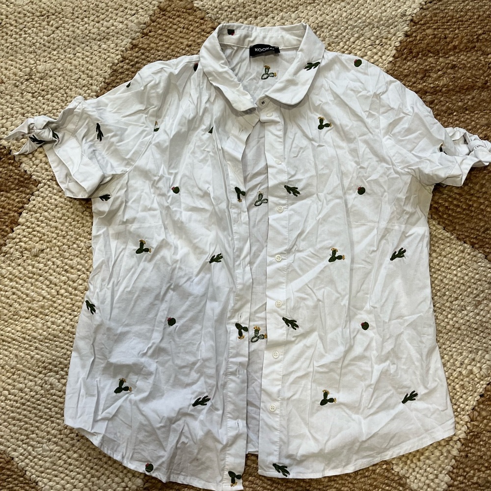 Kookai Cactus Embroidered Button Down